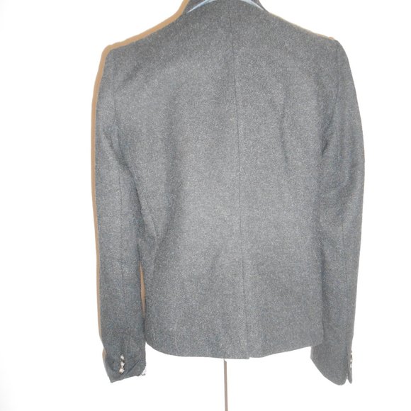 Women's Size 12 Wool Blend Charcoal Gray Blazer Gap The Academy - Picture 2 of 4